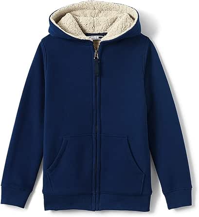 Amazon.com: Lands' End Boys Husky Sherpa Lined Hoodie, L, Deep Sea: Clothing