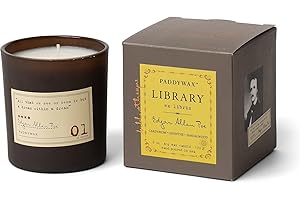 Paddywax Candles Library Collection Edgar Allan Poe Soy Wax Candle, 6.5-Ounce (Cardamom, Absinthe, Sandalwood)