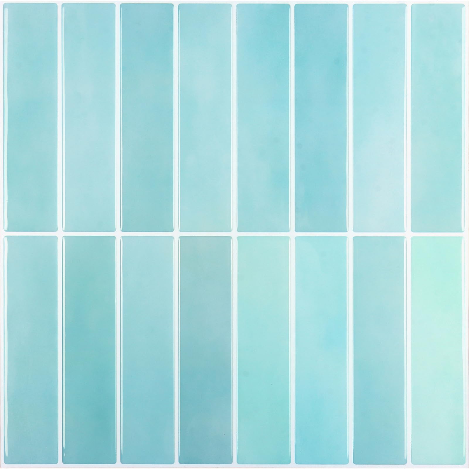 Photo 1 of CHIHUT 16 Sheets Mint Green Rectangular Peel and Stick Backsplash Tile 12"X12" Self Adhesive Thick 3D Kitchen Wall Decor for Living Room Laundry Room Removable Waterproof Stick on Wall for Fireplace