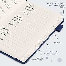 JUBTIC Password Book with Alphabetical Tabs Small