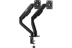 MSI MAG MT101DG - Gas Spring Dual Monitor Stand Arm, Supports 17-32" and 22 lbs, VESA Compatible, Adjustable Gas Spring Mount