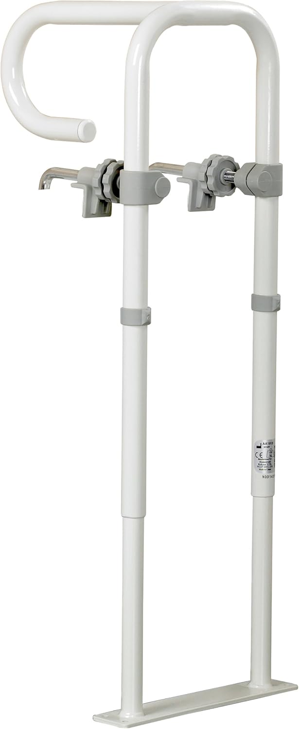 Homecraft Merton Bath Side Rail, Epoxy Coated, Bathroom Grab Rail for