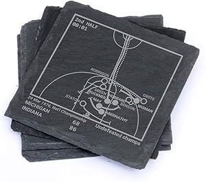 Greatest Indiana Basketball Plays - Slate Coasters (Set of 4)