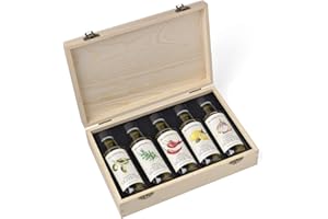 Blazing Bella Olive Oil Gift Set - Five Remarkable California Olive Oils in Wood Gift Box
