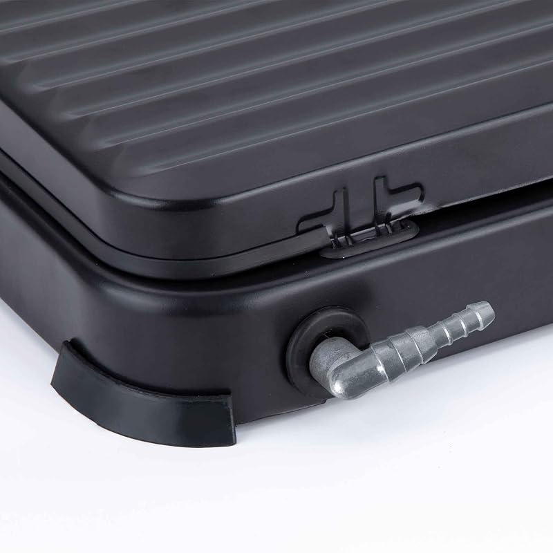JECG2721 - Fogão portátil a gás com 1 queimador e grelhador. Adequado para butano e propano. Com tampa protetora removível. Ideal para acampar. Ocupa pouco espaço
