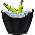 Yesland Ice Bucket, 3.5 L Black Plastic Party Bottle Chiller - 10.5 x 8 x 7-3/4 Inch Ice Beverage/Storage Tub - Perfect for Wine, Champagne or Beer Bottles