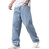 LuminBlaze Baggy Jeans for Men Y2K Streetwear Vintage Wide Leg Loose Fit Denim Pants Hip Hop Skater Carpenter Jeans