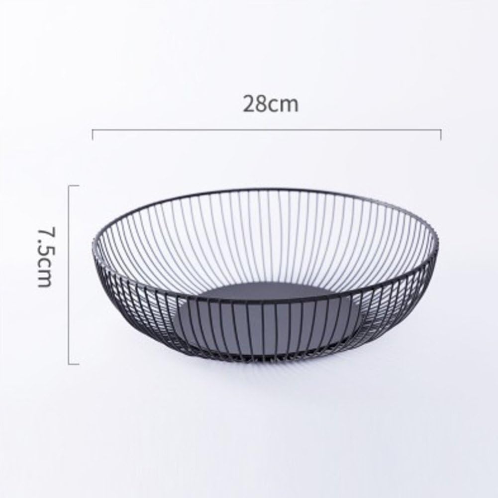 DSAQAO Metal fruit bowl, Kitchen & dinning table Decoration Fruit display basket, Stores fruit and other produce-C