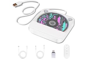 Howduoyu Portable CD Player for Car, External Car CD Player with USB/AUX Ports, Anti-Skip, Remote Control, Plug & Play, Unive