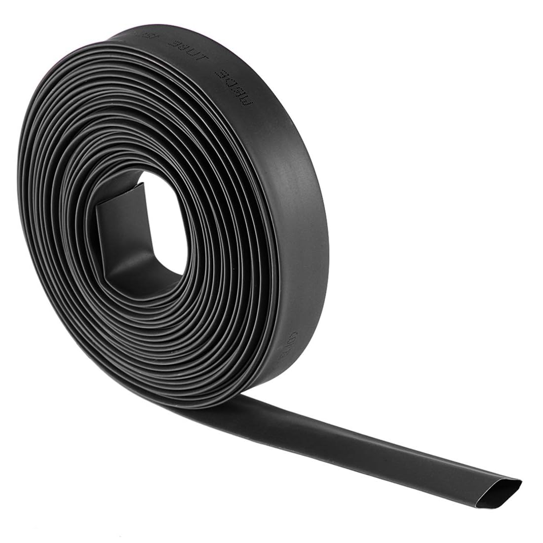 Unifizz Heat Shrink Tubing 10mm Dia 17mm Flat Width 2:1 Ratio Shrinkable Tube Cable Sleeve 7m - Black