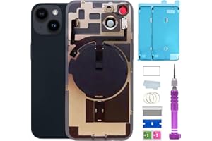 ZMVDJZ 14 Back Glass Replacement with Plate & Flex Cable and All Parts for iPhone 14 Back Cover Glass (Midnight, 6.1 Inch) + Waterproof Tape + Repair Tools (Midnight)