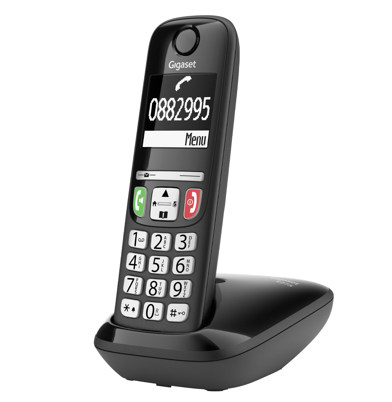 Gigaset E275 - Telefono DECT Portatile - Cordless - Tasti Grandi - Suonerie Forti - Compatibile con Apparecchi Acustici, Nero [Versione Italiana]