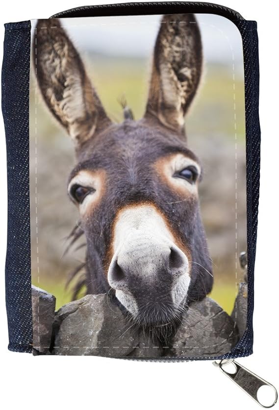 Denim Wallet with Coin Purse // V00002117 Donkey Behind Irish Nice