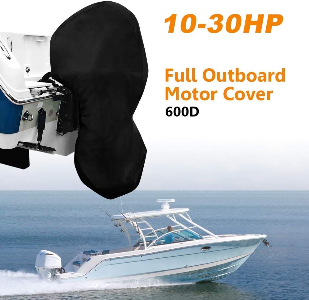 KEMIMOTO Full Outboard Motor Cover, Outboard Engine Cover 600D Heavy