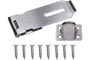 WVAPZWR Padlock Hasp 4 Inch Door Clasp Hasp Lock Latch, Stainless Steel Door Bolt Latches for Furniture, Cabinet, Drawer, Cupboard and Closet