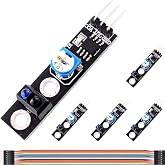 DAOKAI 5Pcs Tracking Sensor Modules KY-033 Line Follower TCRT5000 1-Channel Infrared Detection Sensor Obstacle Avoidance Module Adjustable Sensitivity, for Arduino