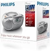 Philips AZ127 Portable CD Player with Radio Cassette Dynamic Bass Silver view 3