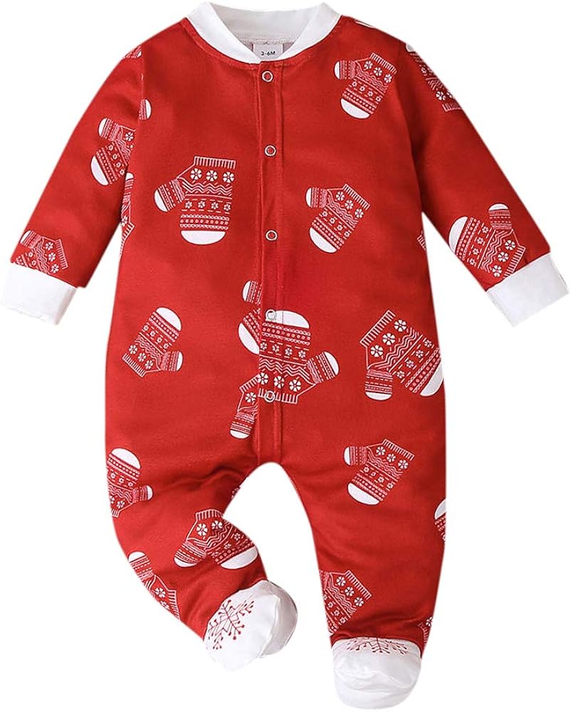 Hopscotch Baby Boys Cotton and Spandex Full Sleeves Art Printed Footie in Red Color for Ages 12