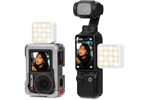 Flymile Pocket 3 Magnetic Fill Light Accessories, 6500K Adjustable Video Light with Quick-Release Cold Shoe Base, Compatible with DJI Osmo Action 5 Pro/4/3 Camera Cage Attachment, White