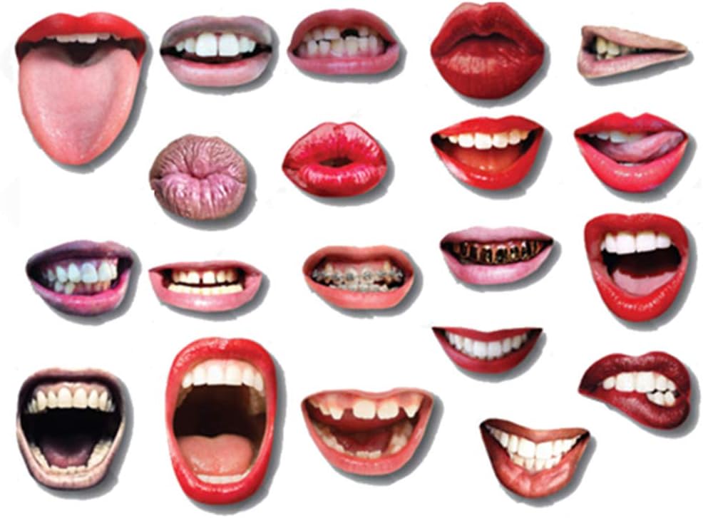 Ranvi 20 Lip Photo Booth Props on Sticks DIY Funny Mouth Realistic Party Graduation Props (20 Pieces - Mouth)