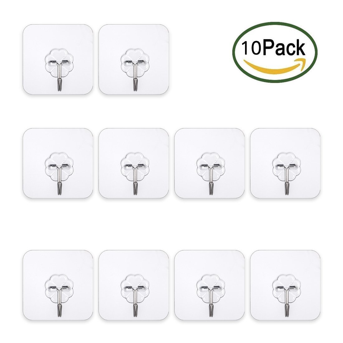 Self Adhesive Wall Hooks Hangers Heavy Duty 20 lb Sticky Reusable No