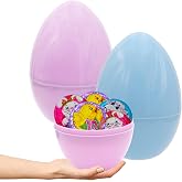 The Dreidel Company 2-Pack Massive Pastel Fillable Easter Eggs Colorful Bright Plastic Easter Eggs, Perfect For Easter Egg Hunt, Surprise Egg, Easter Hunt, 8" Giant Fillable Eggs (2-Pack)