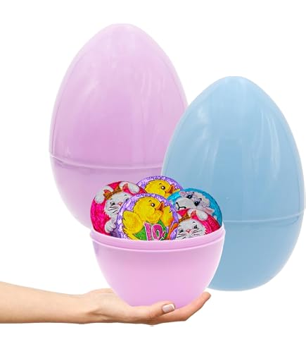 Amazon.com: Set of 2 Pink Jumbo Plastic Easter Eggs Giant Fillable