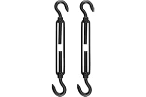Antrader M10 Turnbuckle Hook and Hook,2Pcs Stainless Steel Turnbuckles M10 Double Hook Turnbuckle Heavy Duty Turnbuckles Cable Turnbuckle Black Turnbuckle for Wire Rope Tension