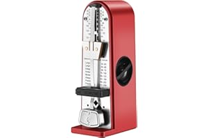 RIVVTA Mechanical Metronome, Metronome for Piano, Guitar, Bass, Violin, Drums & Other Instruments, Loud Sound and High Precision Track Beat for Beginners,Red