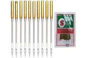 JIZLAN 10Pcs Sewing Machine Needles, Large Eye Sewing Machine, Home Sewing Machine Needles, Sewing Macine (Size 16)