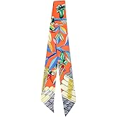 IMLECK Fashion Natural Flower Bird Printing Handbag Handle Ribbon Scarf Neck Scarf for Women