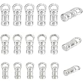 PH PandaHall 18pcs 925 Sterling Silver Cord Ends Caps, 3 Sizes Leather Cord End Glue in Barrel End Caps Tube Beads Ends Connectors for Jewelry Making Necklace Bracelet Anklet DIY Crafts