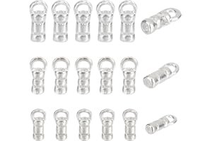 PH PandaHall 18pcs 925 Sterling Silver Cord Ends Caps, 3 Sizes Leather Cord End Glue in Barrel End Caps Tube Beads Ends Connectors for Jewelry Making Necklace Bracelet Anklet DIY Crafts