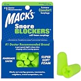 Mack&rsquo;s Snore Blockers Soft Foam Earplugs, 12 Pair &ndash; 32 dB High NRR, 37 dB SNR &ndash; Comfortable Ear Plugs for Sleeping, Snoring, Loud Noise and Travel