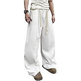 GORGLITTER Men's Baggy Barrel Pants Wide Leg Pleated Oversized Casual Work Dress Pants Streetwear Trousers