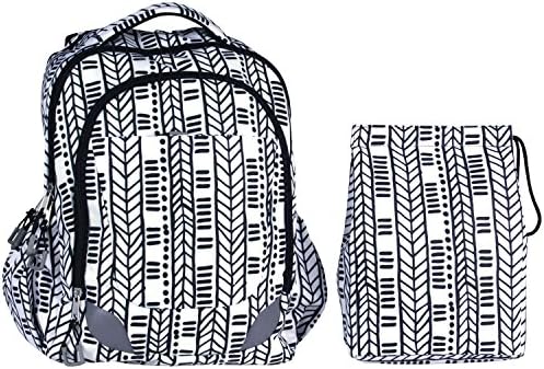 Crckt Kids' Backpack & Lunch Kit Set, Aztec (Black And White)