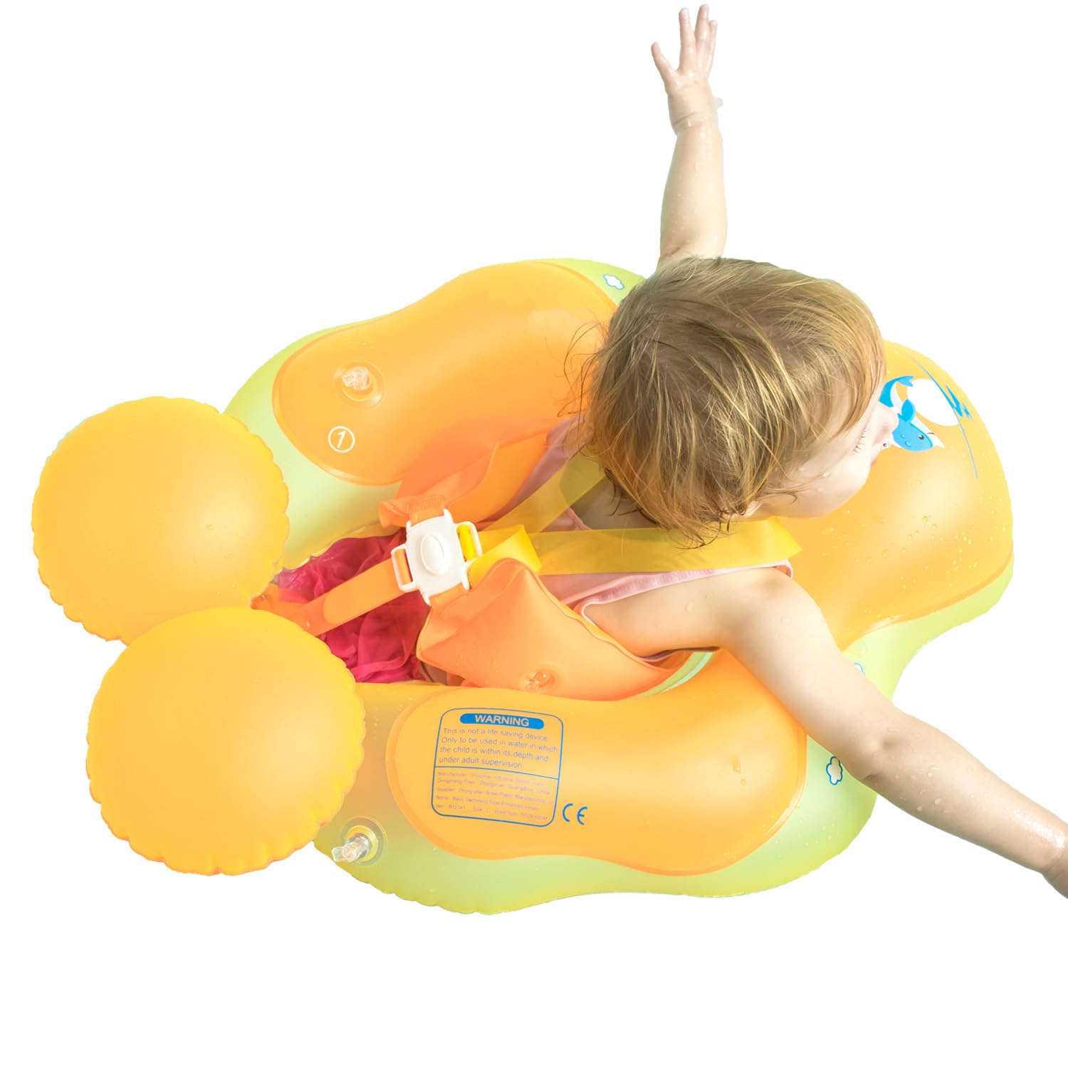 Inflatable Baby Swimming Float 3-6-12 Months Newborn Baby Float, Infant Baby Pool Float Baby Inflatable Seat Swimming Float Ring for Baby Boy Girl 0-6-12-18-36 Months Toddler (Orange, S (3-12 Months))