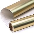 Ribbli Gold Metallic Wrapping Paper Matte Gold Solid Color Paper Perfect for Birthday Christmas Baby Shower Wedding Valentine's Day- 17Inch x 394Inch(33Feet)