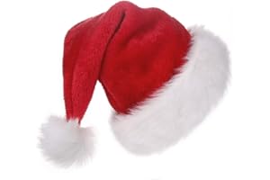 BALORAY Santa Hat for Adults Big Santa Hat Comfort Double Liner Plush Red Velvet
