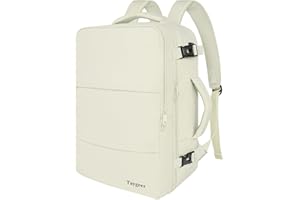 Taygeer Travel Backpack for Women, Carry On Backpack with USB Charging Port & Shoe Pouch, TSA 15.6" Laptop Backpack Flight Approved, College Gym Bag Casual Daypack for Weekender Business Hiking,Beige