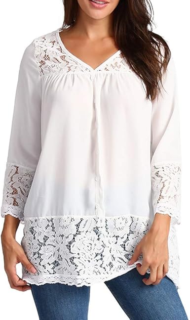 amazon white blouse plus size
