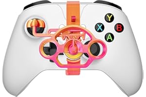 FLYINTOYS Mini Racing Steering Wheel for XB One Series X/S Game Controller,Racing Games Controller Steering Wheel Attachment (Reddish gold)