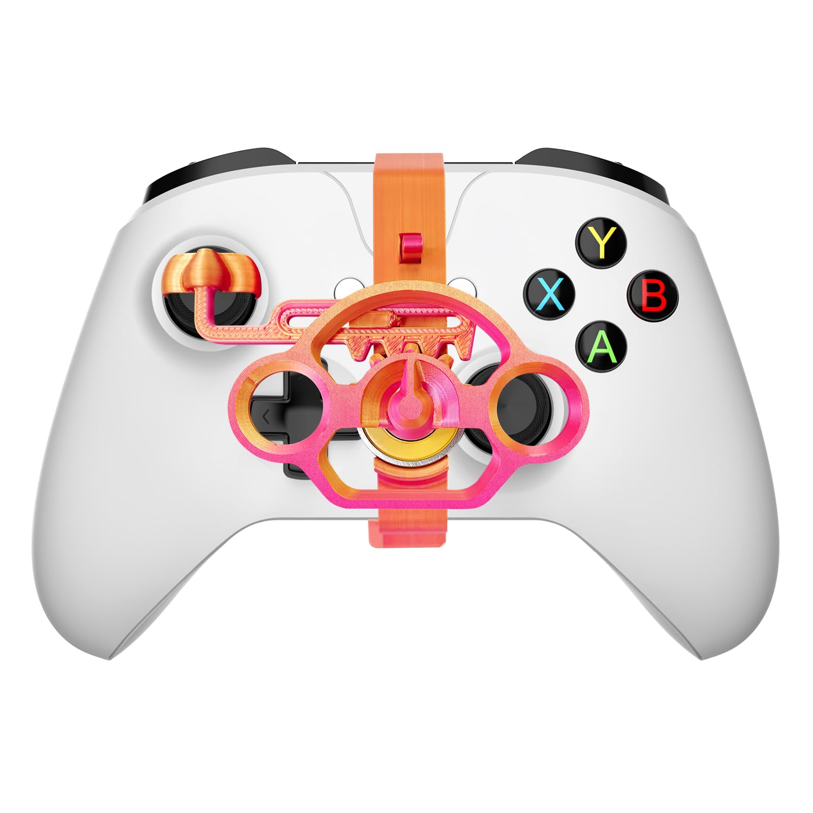 Photo 1 of FLYINTOYS Mini Racing Steering Wheel for XB One Series X/S Game Controller,Racing Games Controller Steering Wheel Attachment (Reddish gold)