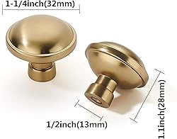 khtumeware 6 Pack 1-1/4 inch Brushed Brass Cabinet