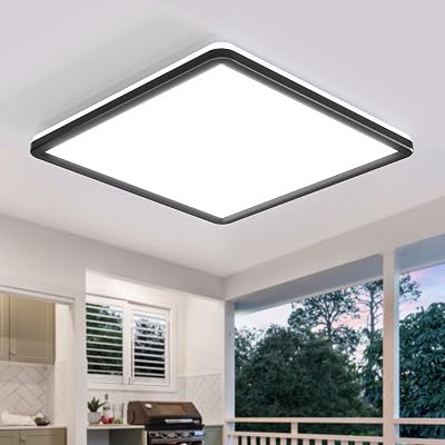 zemty LED Ceiling Light 29cm 36W 3240LM Waterproof Flush Mount Square
