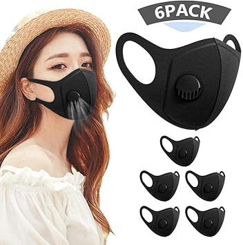 Download 6 Pack Face Masks Anti Dust Mask With Breathing Valve Skin Friendly Unisex Mouth Mask Reusable Washable Masks For Running Cycling Outdoor Activities Black Amazon Co Uk Diy Tools PSD Mockup Templates
