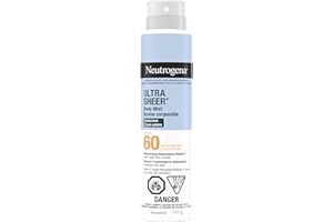 Neutrogena Ultra Sheer Body Mist Sunscreen SPF 60 - Lightweight Spray with Broad Spectrum UVA/UVB Protection - Non-Greasy, Wa