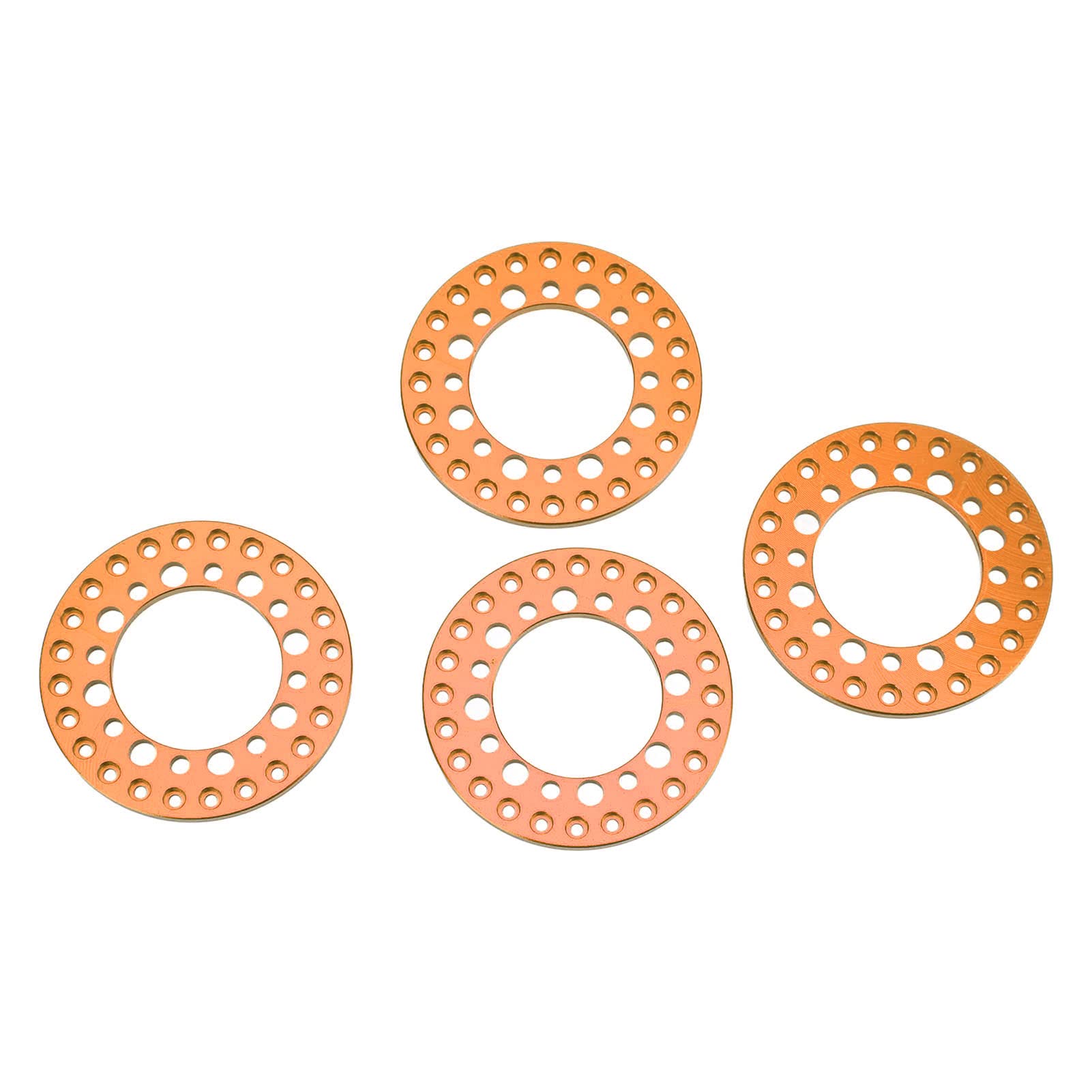 RC Wheel Outer Rings, 4Pcs 1.9in Aluminum Wheel Rims Beadlock Rings RC Rims RC Accessories for 1/10 RC Car(Orange)