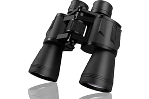 QOSEA GOANDO 20x50 Binoculars for Adults and Kids High Power Compact Binoculars Large Waterproof Binoculars with Low Night Vision for Hunting Bird Watching Travel Sightseeing Outdoor Sports, Black