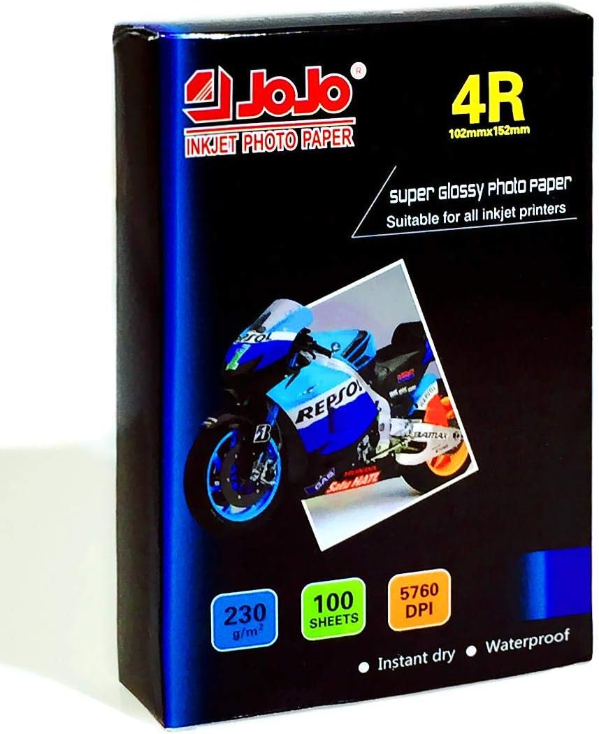 4R Size Jojo Glossy Photo Paper Inkjet Photo Paper 230g 100 sheets White [TCPP01C] Amazon.ae